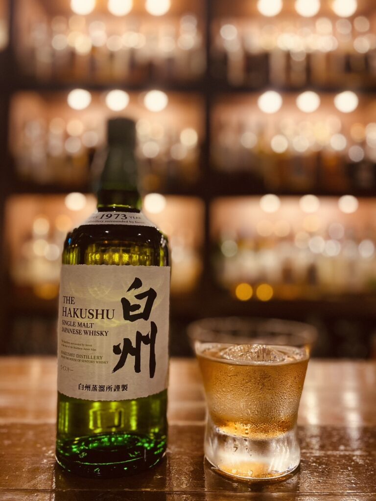 白州シングルモルト、広島のBar Little Happinessにて。