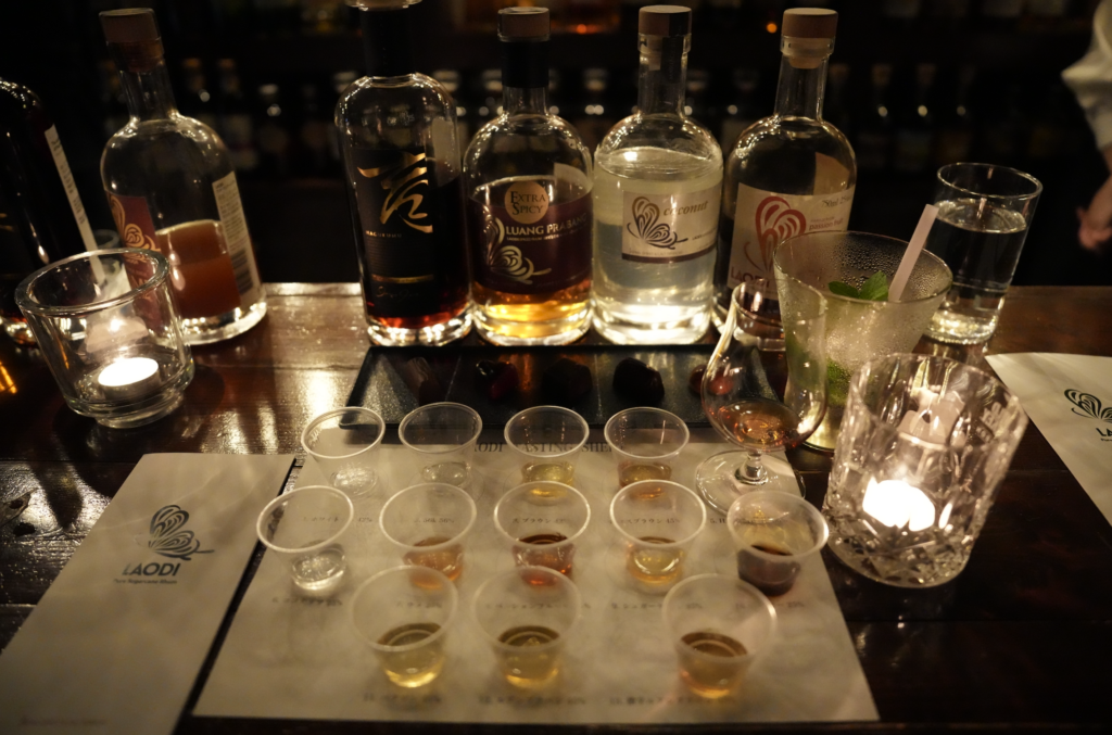 LAODIのラムと、Bar Little Happiness厳選のバー専用チョコレートとのマリアージュ。LAODI 20周年特別テイスティング会にて