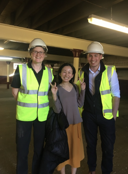 Mika Tanimoto visiting Balvenie Distillery in Speyside, Scotland, with a member of the distillery staff